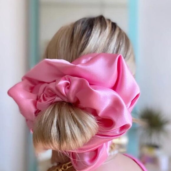 Room Shop | Giant Satin Scrunchie | Barbie Pink - Picture 2 of 3